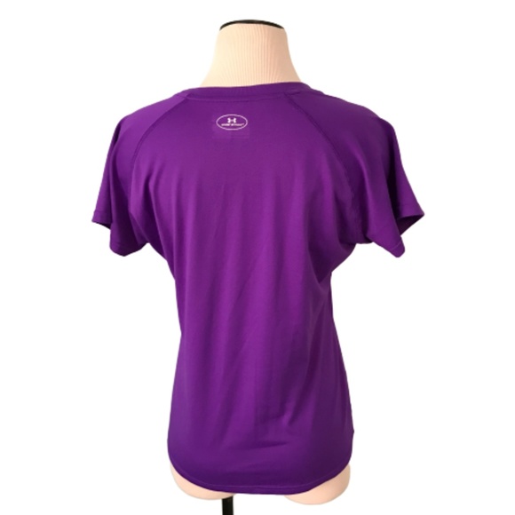 Under Armour Short Sleeve Tee Shirt V Neck Purple Size Medium - Picture 3 of 6